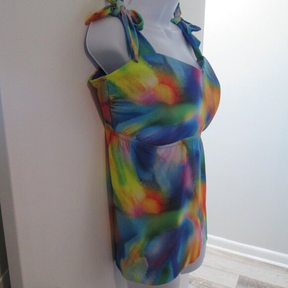 BECCA ETC Plus Size Tankini Water Color Print NWT Sz 1X - Picture 6 of 11
